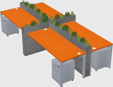 Rectangular shared desk