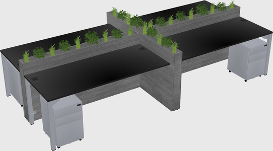 Rectangular shared desk
