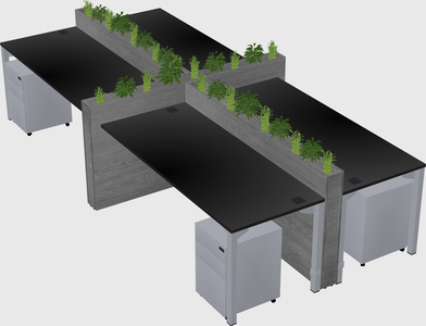 Rectangular shared desk