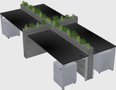 Rectangular shared desk