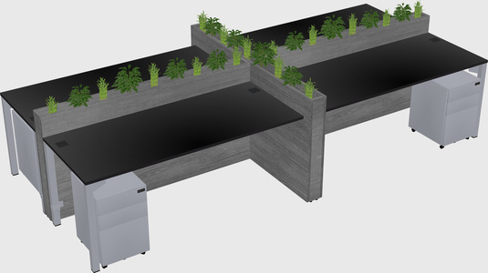 Rectangular shared desk