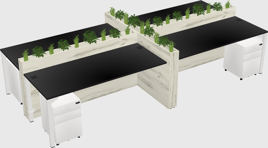 Rectangular shared desk