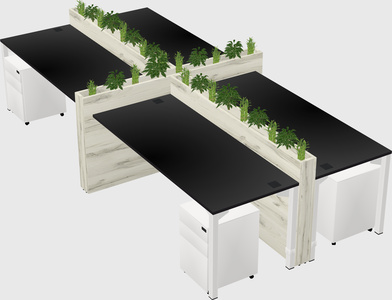 Rectangular shared desk