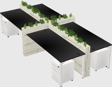 Rectangular shared desk