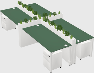 Rectangular shared desk