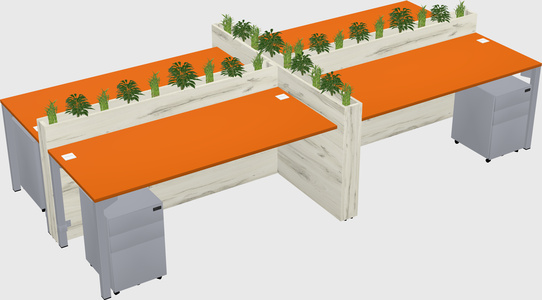 Rectangular shared desk
