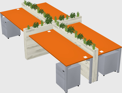 Rectangular shared desk