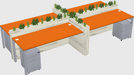 Rectangular shared desk