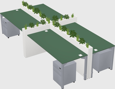Rectangular shared desk