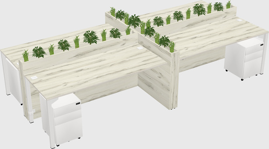 Rectangular shared desk