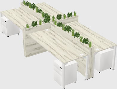 Rectangular shared desk