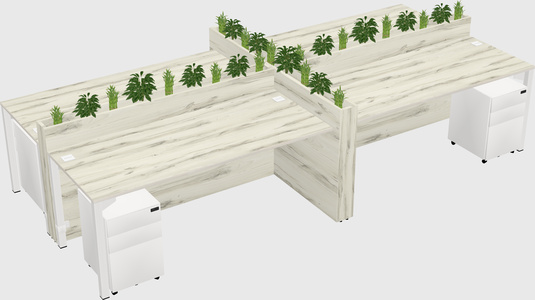 Rectangular shared desk