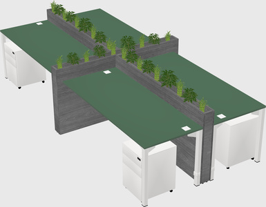 Rectangular shared desk