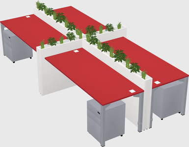 Rectangular shared desk