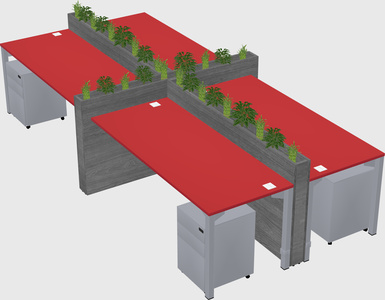 Rectangular shared desk
