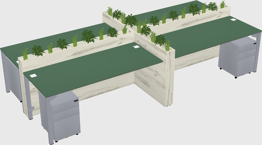 Rectangular shared desk