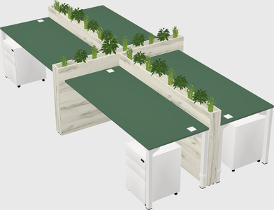 Rectangular shared desk