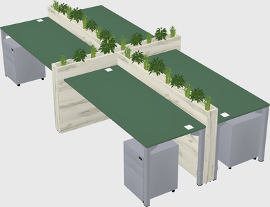Rectangular shared desk