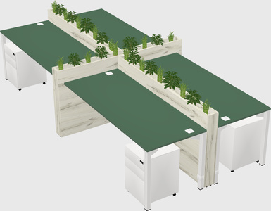 Rectangular shared desk