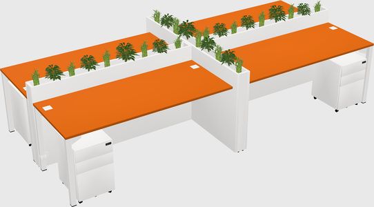 Rectangular shared desk
