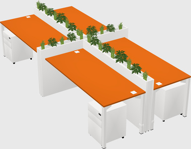 Rectangular shared desk