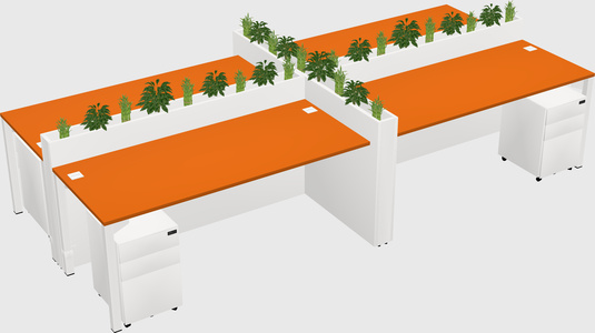 Rectangular shared desk