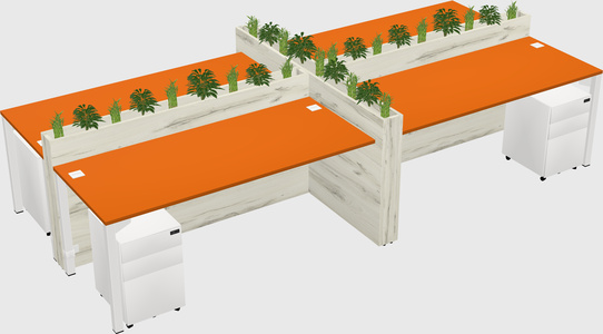 Rectangular shared desk