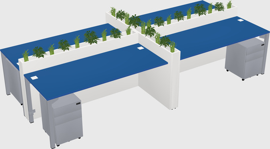 Rectangular shared desk