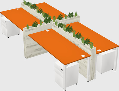 Rectangular shared desk