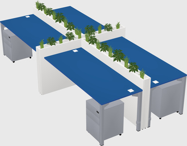 Rectangular shared desk