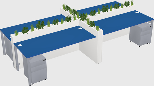 Rectangular shared desk