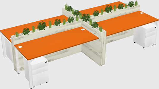Rectangular shared desk