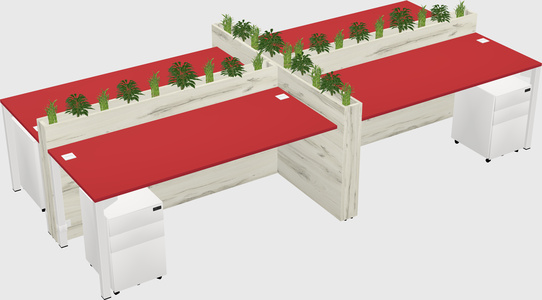 Rectangular shared desk