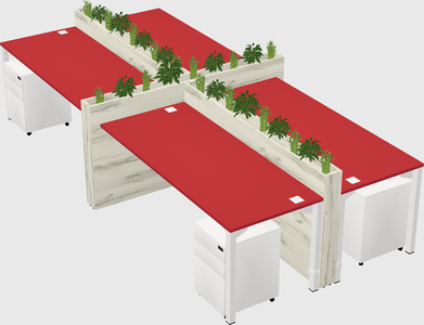 Rectangular shared desk