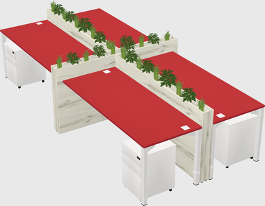 Rectangular shared desk