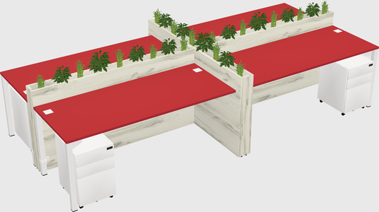 Rectangular shared desk
