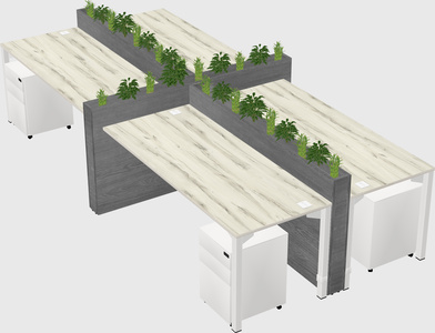Rectangular shared desk