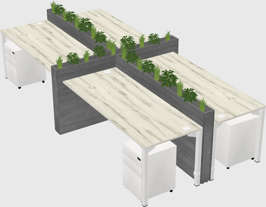 Rectangular shared desk