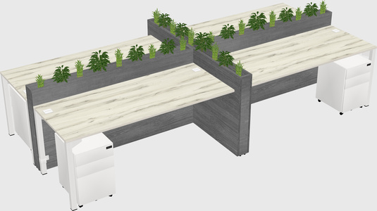 Rectangular shared desk
