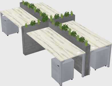 Rectangular shared desk