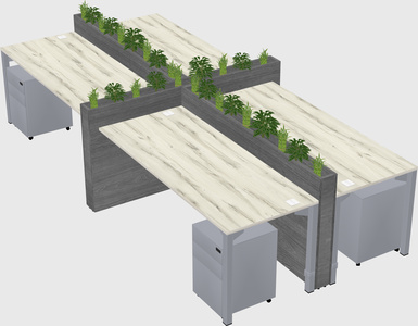 Rectangular shared desk