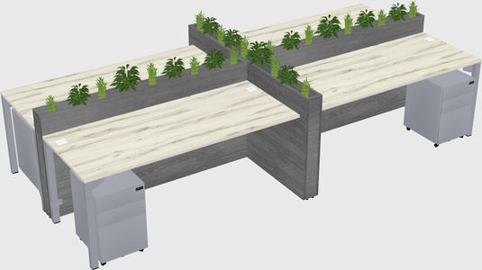 Rectangular shared desk