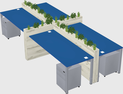 Rectangular shared desk