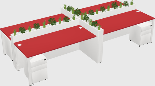 Rectangular shared desk