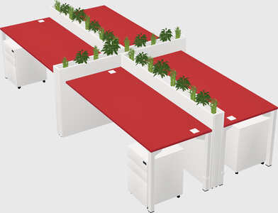 Rectangular shared desk