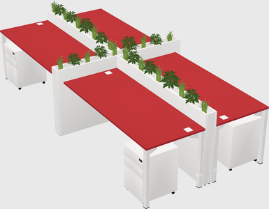 Rectangular shared desk