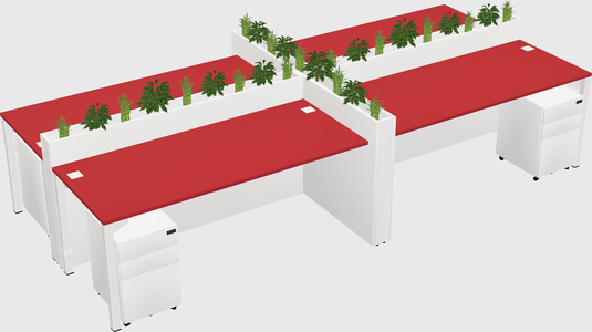 Rectangular shared desk