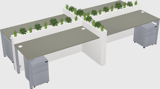Rectangular shared desk