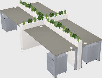 Rectangular shared desk