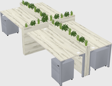 Rectangular shared desk
